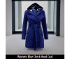 Womens Blue Check Hood Coat